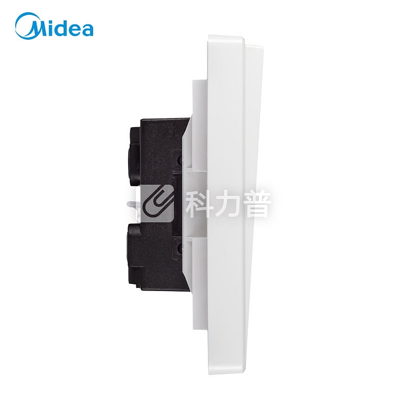 美的(Midea)开关插座电源面板86型一开多控1开一位墙壁家用暗装雅白无边框E05