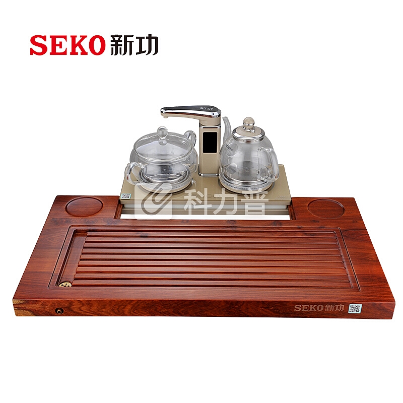 新功 SEKO 新功（SEKO）智能茶具花梨木茶盘四合一茶具套装整块实木功夫茶具 F176配F101