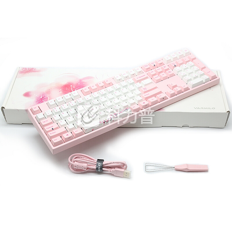 阿米洛(Varmilo)VA108键樱花定制系列机械键盘 樱花粉色cherry速度银轴