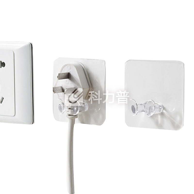 HOUYA HOUYA好雅 10只装 塑料插头挂钩 透明电源挂勾 粘胶收纳 厨房卫生间浴室 免钉粘钩电线插头粘贴支架挂钩