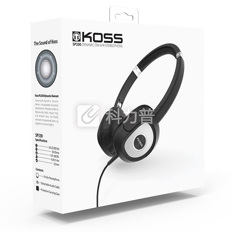 高斯（KOSS） SP330 头戴式便携超重低音耳机 摇滚电音专业音乐 黑色