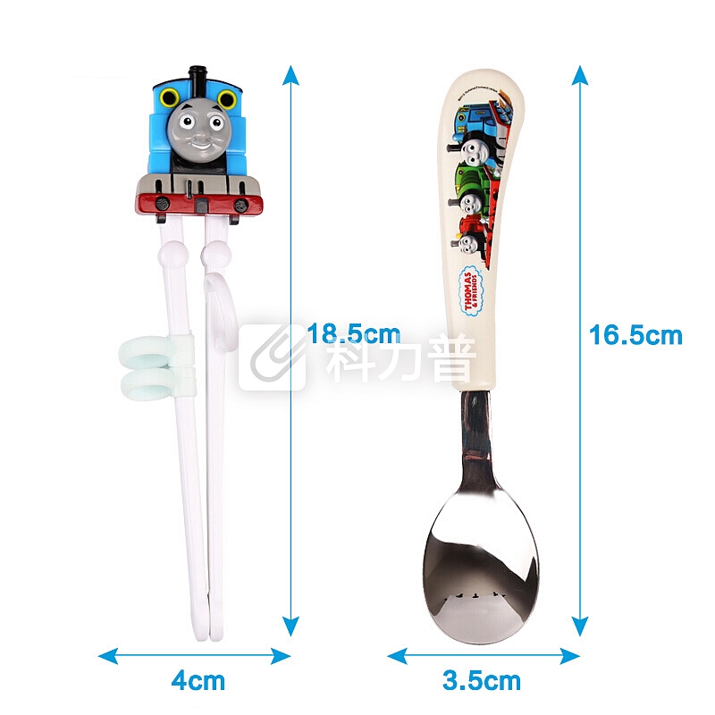 托马斯和朋友 THOMAS&FRIENDS 托马斯&朋友(Thomas&Friends)儿童餐具三件套 3D学习筷不锈钢勺子收纳袋 宝宝吃饭套装5183TM 餐具三件套