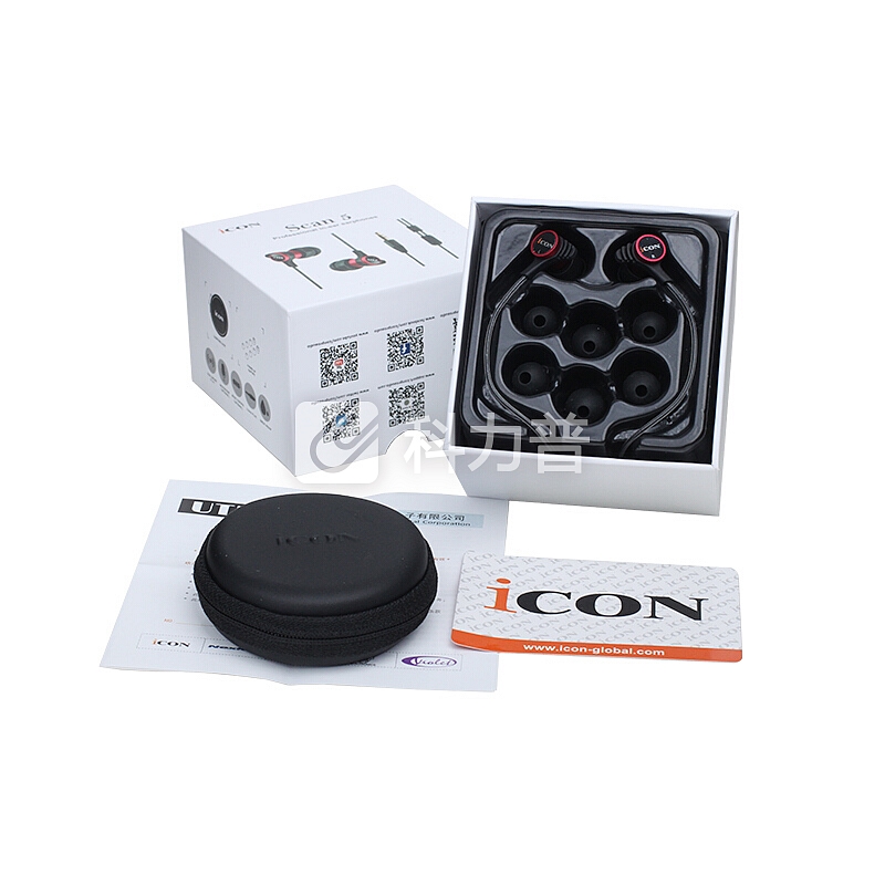 iCON 艾肯 SCAN5 入耳式监听耳机耳塞 适用于手机电脑网络K歌主播直播主持录音棚 3米线长 SCAN5耳机 单品标配