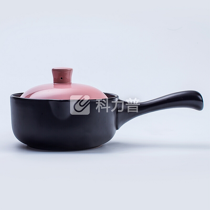 乐享 小奶锅陶瓷煲汤砂锅煮奶热奶不粘锅雪平锅1000ml婴儿辅食锅 粉色