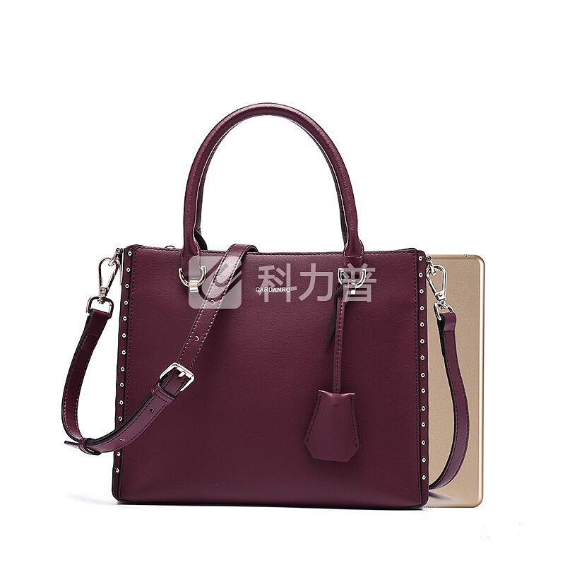 卡丹路(Cardanro)女士手提包 质感包包女潮时尚百搭斜挎包复古凯莉包牛皮手提包 酒红色