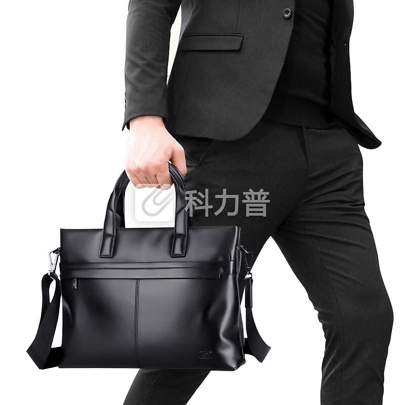 七匹狼 七匹狼公文包男士头层牛皮手提包 商务斜挎单肩背包 笔记本电脑包 1A3164011-01黑色