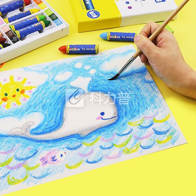 晨光 M＆G 晨光(M&G)文具MGKIDS系列16色油画棒易洗儿童美术绘画彩色蜡笔 16支/盒ZGM91128 16色 粗杆子弹头