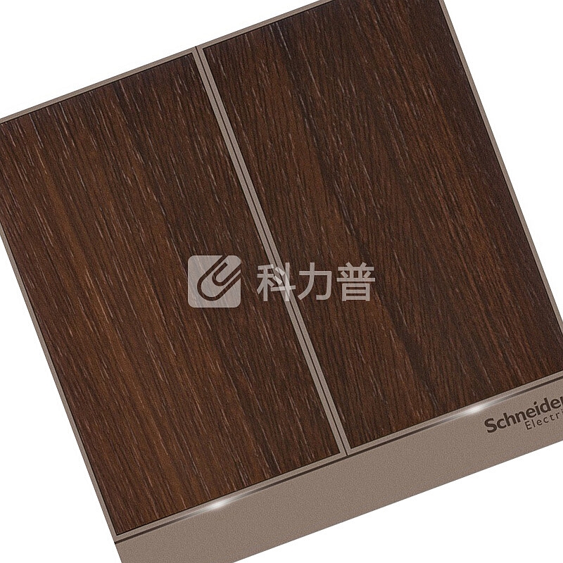施耐德电气(Schneider Electric)开关插座 开关面板 带LED灯双开双控开关16A 绎尚系列 年轮褐色