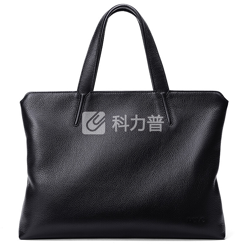 POLO POLO 男包商务公文包头层牛皮休闲男士手提包大容量电脑包ZY042P103J 黑色
