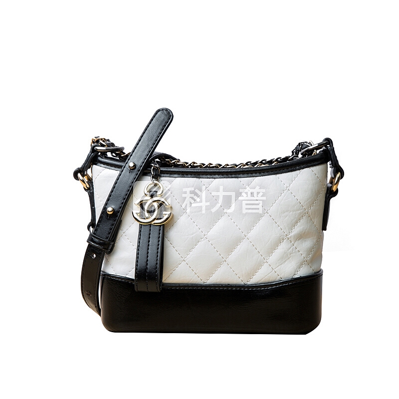 新品2018新款菱格链条包韩版小香风真皮女包单肩斜挎包女小包包流浪包 小号纯银色