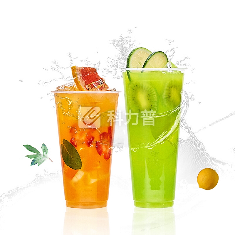 90高透光杯加厚一次性塑料奶茶杯子500ml700冷饮料果汁打包杯定做 700C-15克-500只