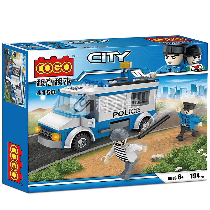积高(COGO)新城市系列积木之警车 儿童拼装玩具 男孩启蒙益智礼物立体拼插玩具积木194片 4150-B01