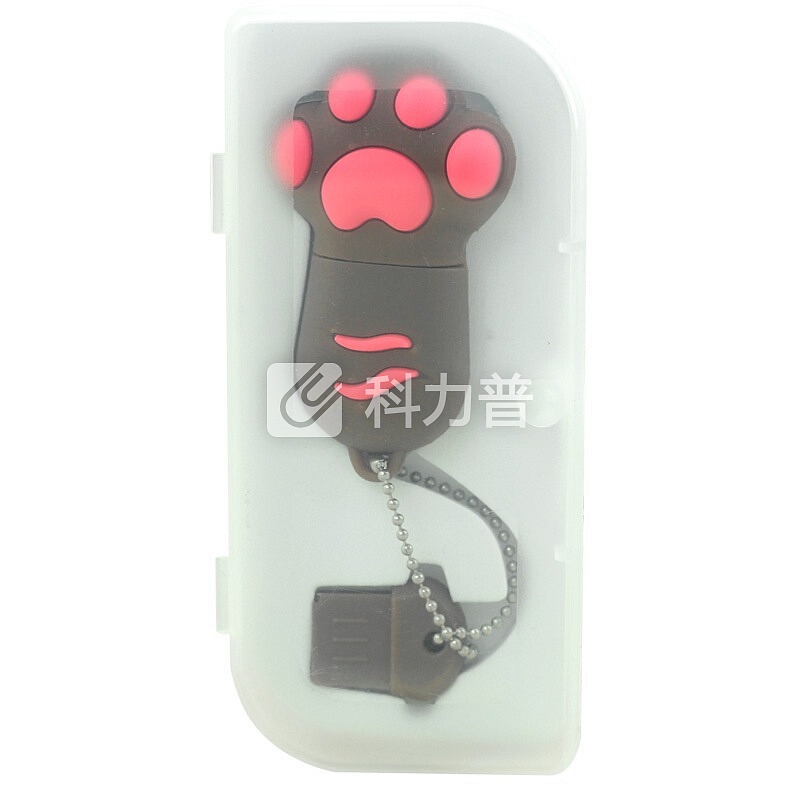 权尚(Transshow)32GB USB2.0 U盘 卡通猫爪 咖啡色 创意可爱 礼品优盘 安全可靠