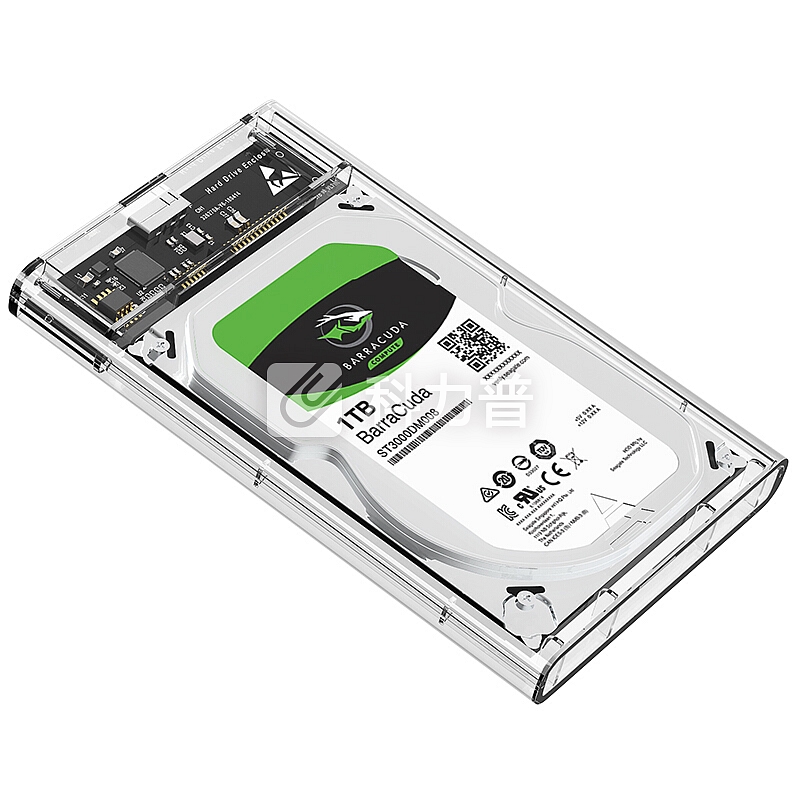 毕亚兹 移动硬盘盒2.5英寸USB3.0 SATA串口笔记本硬盘外置壳固态机械ssd硬盘盒子 全透明 yp1