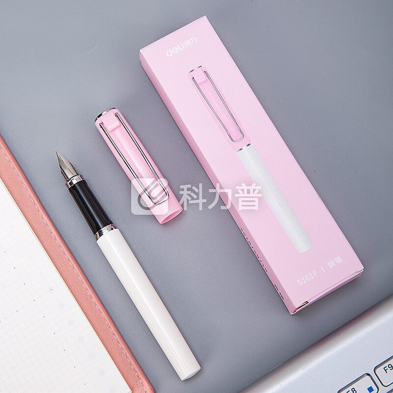 得力(deli)淡彩时尚系列F尖/明尖钢笔墨水笔 粉DL-S161F