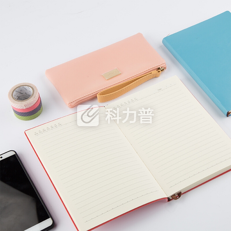 广博(GuangBo)160张A5悦彩商务PU皮面记事本子/文具笔记本/笔记薄 粉红GBP25888