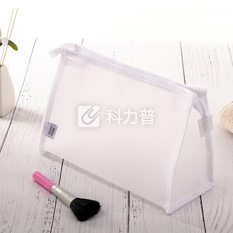 百草园 化妆包洗漱包 浴室透明化妆包女收纳包旅行洗漱包大容量防水化妆袋便携手拿包单个装白色
