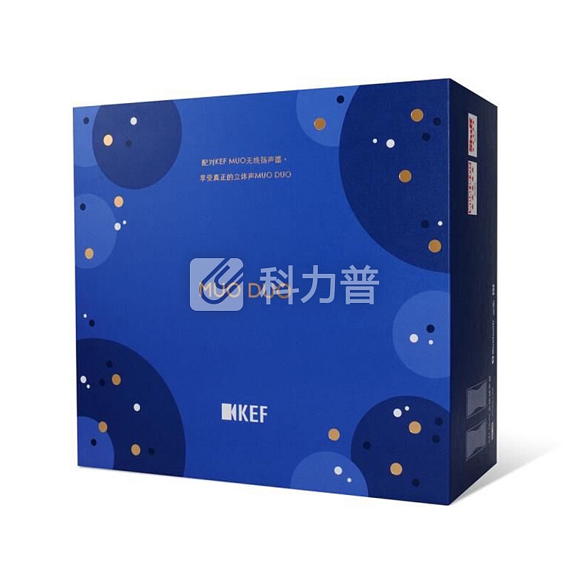 KEF MUO 迷你蓝牙音箱礼品套装 淡金色一对 赠立体连声线 无线蓝牙 便携式扬声器 高解析 同轴共点音响/音箱