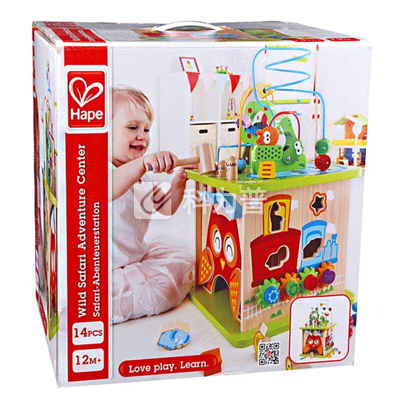 德国(Hape)森林动物游戏盒五合一多功能益智玩具 1岁+ E8341 儿童绕珠串珠拼搭拼插玩具男孩女孩节日礼物