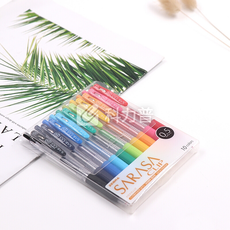 日本斑马牌(ZEBRA)彩色中性笔/按动啫喱笔 10色套装 JJ15-10CA