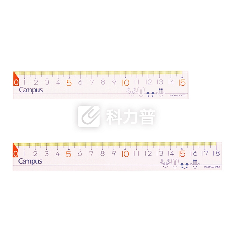 日本国誉(KOKUYO)Campus Kids学生办公用动物图案直尺刻度尺 18cm 动物图案185*25*2mm WSG-CLK18-1