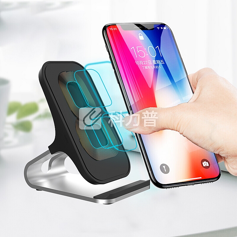 ESCASE 苹果无线充电器适用原装iPhoneXsMax8Plus华为Mate20Pro三星S9小米mix2s锤子手机通用双线圈快充F12黑