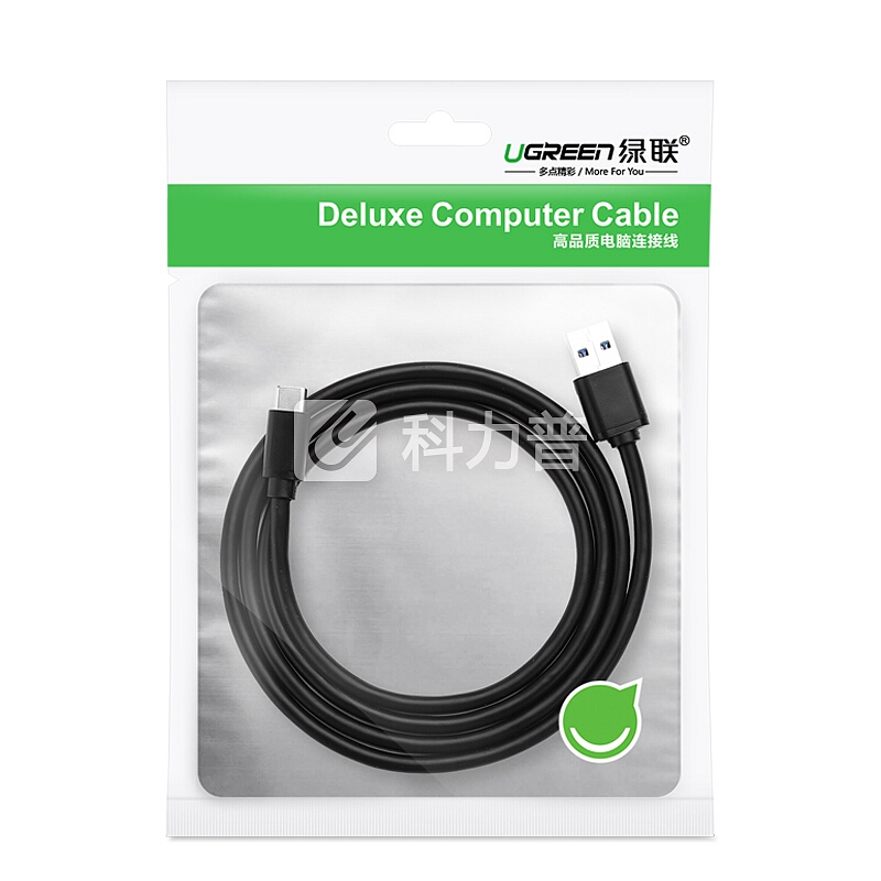 绿联 UGREEN 绿联 Type-C数据线 USB-C3.0快充手机充电线安卓转接头充电器电源线支持华为P20/Mate20荣耀小米8 1米20882黑