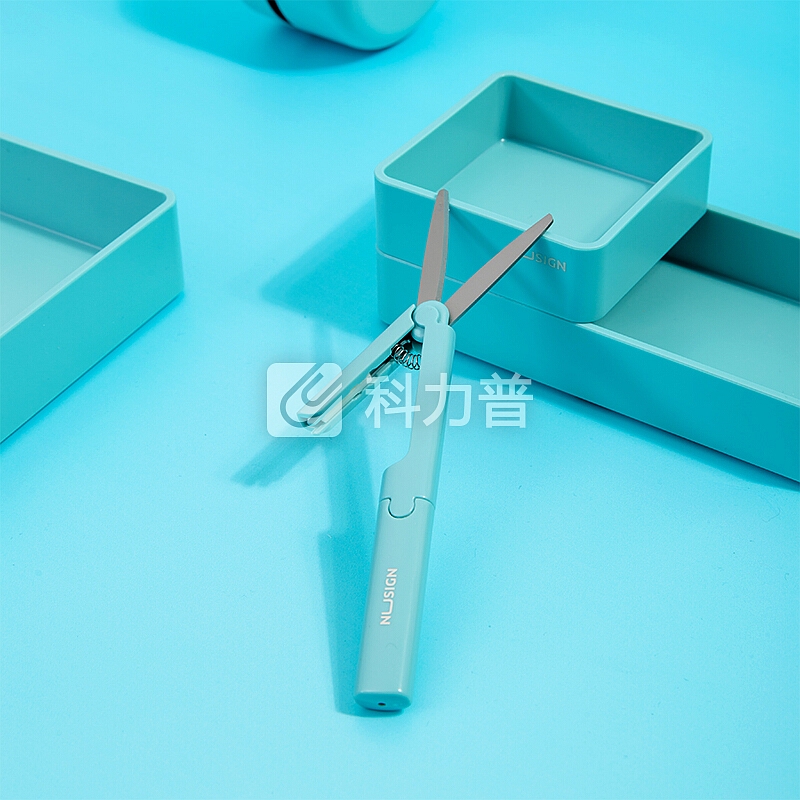 纽赛(NUSIGN)便携省力剪刀 镀钛手工剪刀 手帐裁剪搭配 带保护套 新桥蓝NS052
