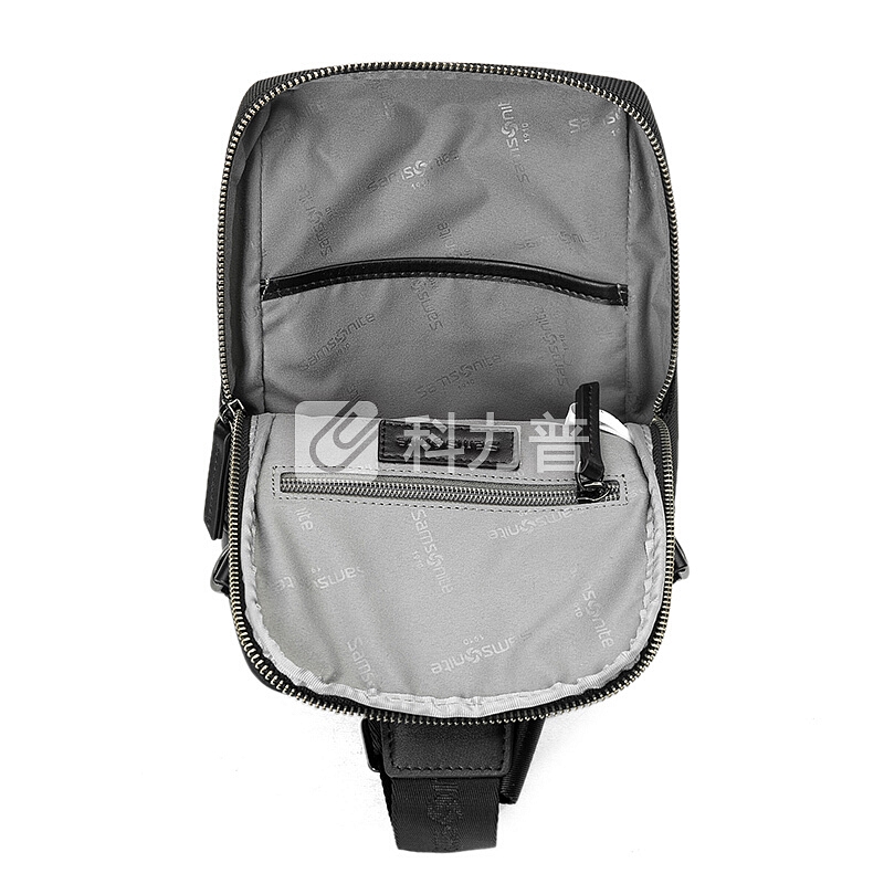 新秀丽 Samsonite Samsonite/新秀丽男士胸包时尚休闲单肩包配皮户外运动包斜挎包45Q黑色