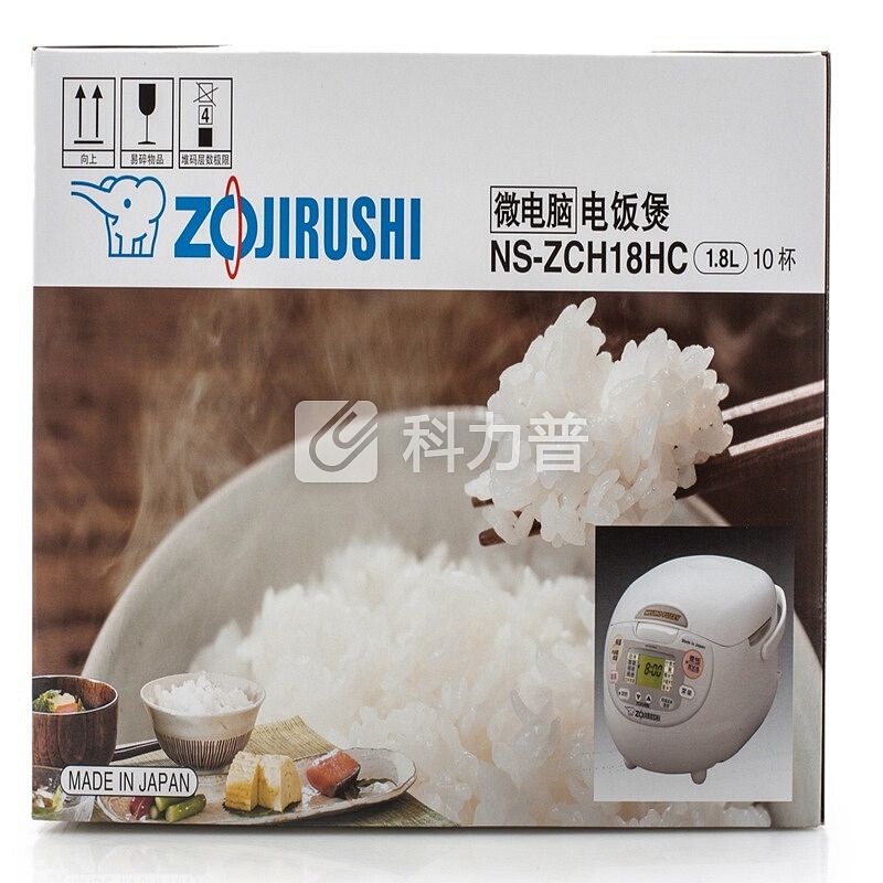 象印 ZOJIRUSHI 象印（ZOJIRUSHI）日本原装进口微电脑多功能液晶电饭煲电饭锅NS-ZCH18HC-WZ米白