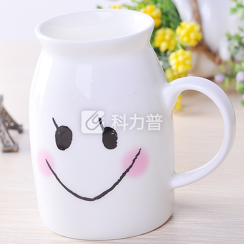 贝瑟斯 早餐杯 陶瓷马克杯 笑脸牛奶杯水杯 陶瓷水杯子茶杯子女喝水杯cup可爱超萌杯子