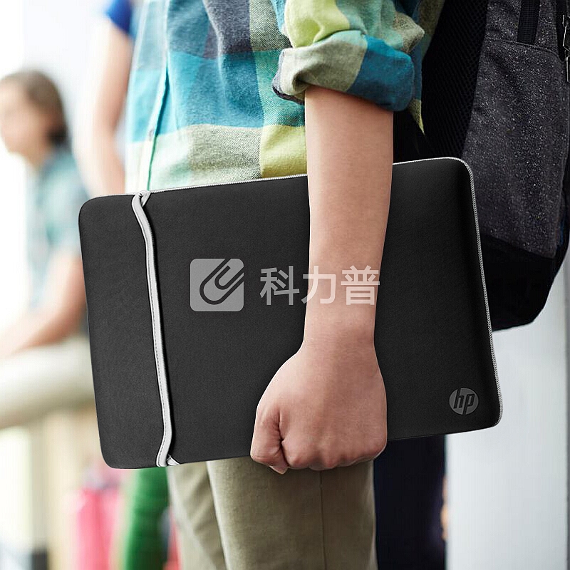 惠普（hp）内胆包13.3-14英寸正反两用笔记本电脑轻薄二合一平板保护套黑色+银色 2UF61AA