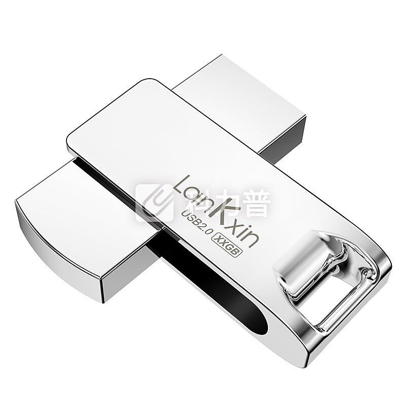 兰科芯(LanKxin)16GB USB2.0 U盘 V9 雪白银 亮面金属旋转商务电脑车载设备通用优盘