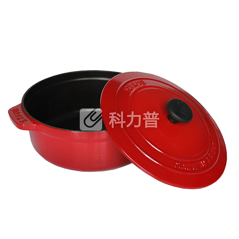 Staub 珐琅铸铁锅具 搪瓷圆形汤锅炖锅 樱桃红 24cm Essential系列 法国进口