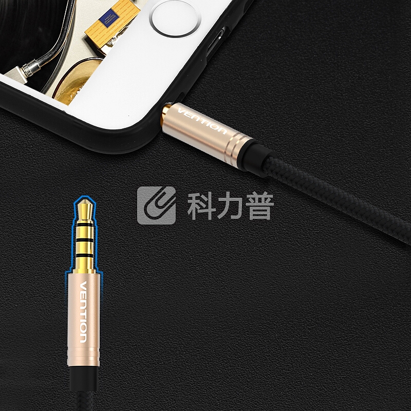 威迅(VENTION)耳机麦克风一分二转接线 3.5音频线手机耳机二合一转换头 笔记本电脑耳麦分线器0.3米BBCBY-M