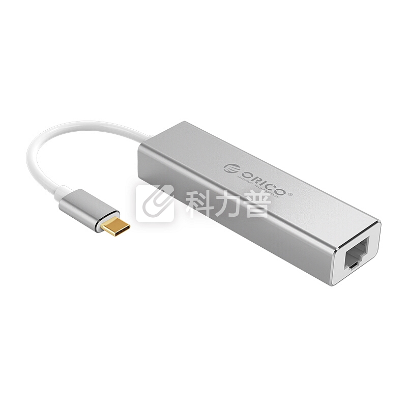 奥睿科(ORICO)Type-C扩展坞USB分线器转RJ45千兆网口 3口HUB集线器 笔记本电脑外置网口转换器 XD-C31