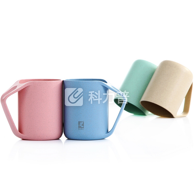 三利 创意情侣小麦漱口杯套装 简约塑料牙刷杯刷牙杯牙缸洗漱杯子 粉色