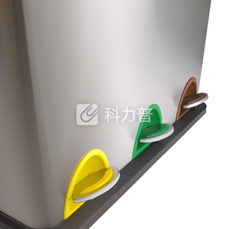 科力邦(Kelibang)不锈钢垃圾桶 大号环保分类垃圾桶脚踏式带盖静音商场酒店户外可回收垃圾箱 24L KB1080