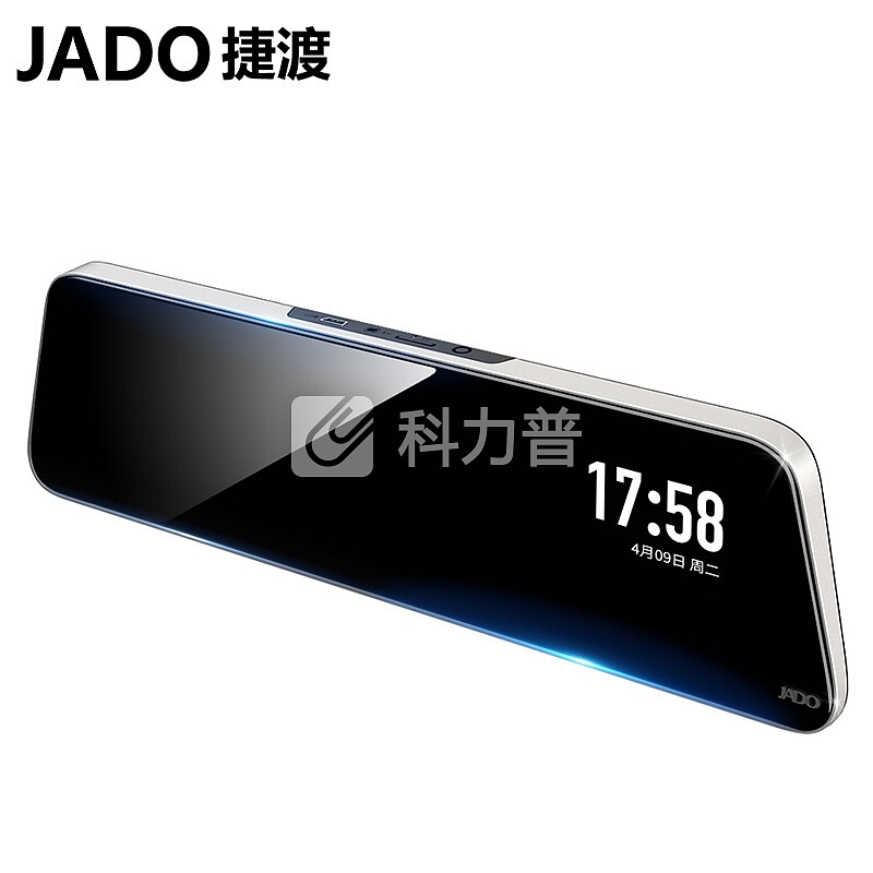 捷渡 JADO 行车记录仪前后双录1296P高清夜视10英寸全屏流媒体后视镜双镜头倒车影像一体机+64G卡套餐