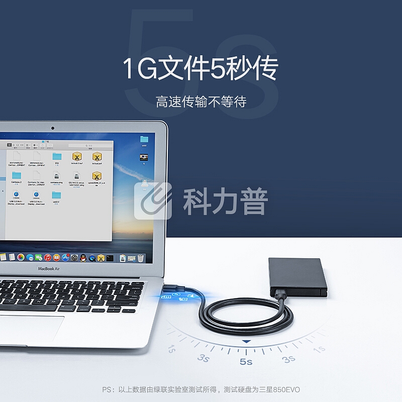 绿联(UGREEN)USB3.0数据线公对公 双头移动硬盘盒高速传输连接线 笔记本接散热器机顶盒 2米 黑 60526