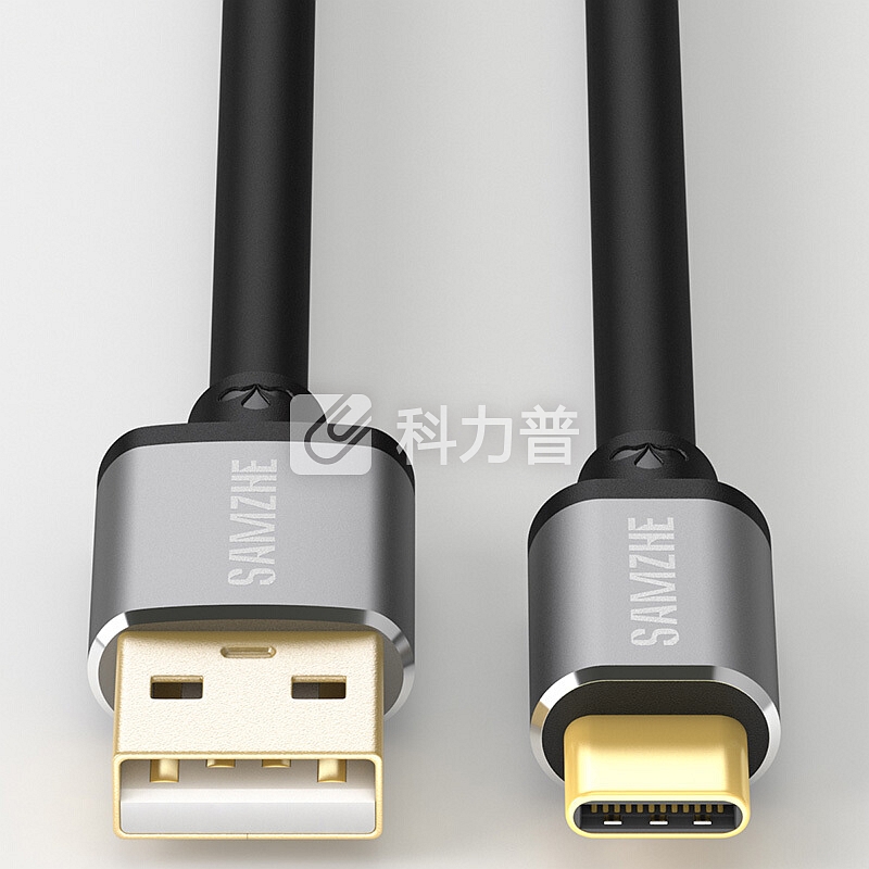 山泽 Type-c数据线 安卓手机充电器线 铝合金电源线头 支持华为Mate20Pro/P20 小米8SE/6x 1米 黑色