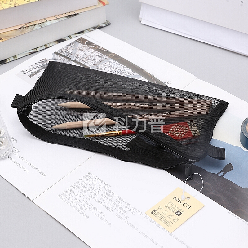 晨光 M＆G 晨光(M&G)透明网纱笔袋黑色1个装APB95494 中号黑色