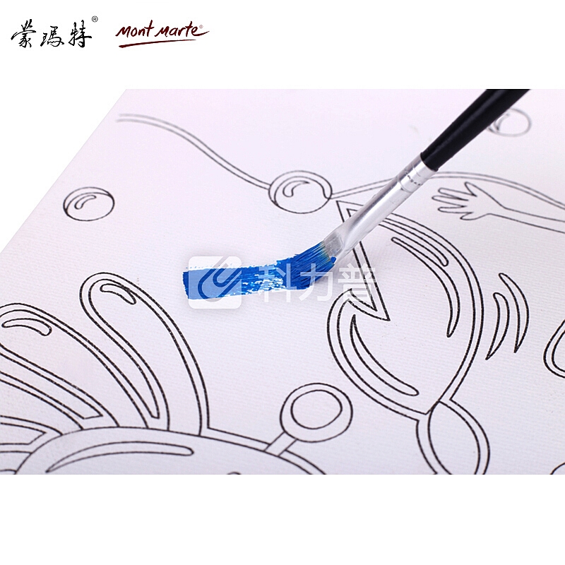 澳洲蒙玛特 Mont Marte 儿童涂鸦填色描线图画框 6色DIY丙烯颜料画框套装 海豚 MMKC2002