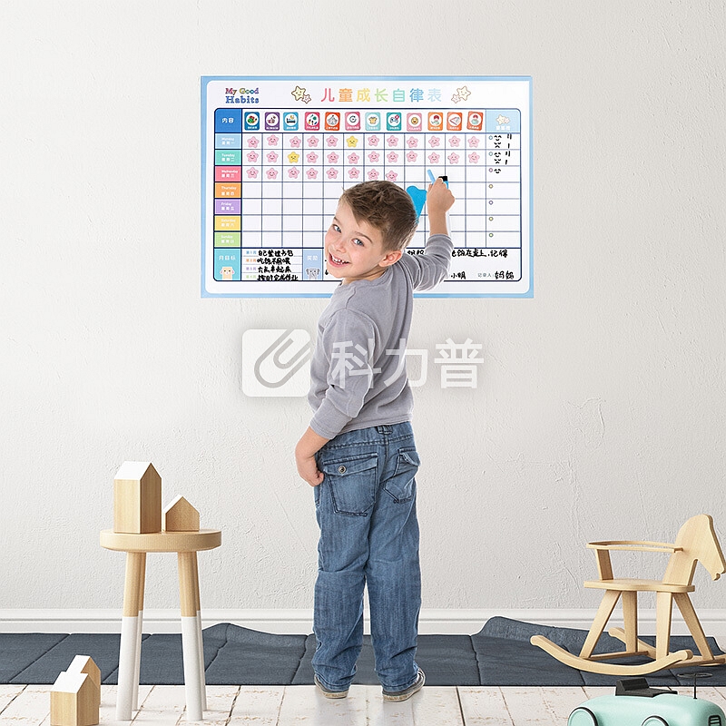 得力 deli 得力(deli)幼儿园小学生儿童成长自律表软磁铁白板8749