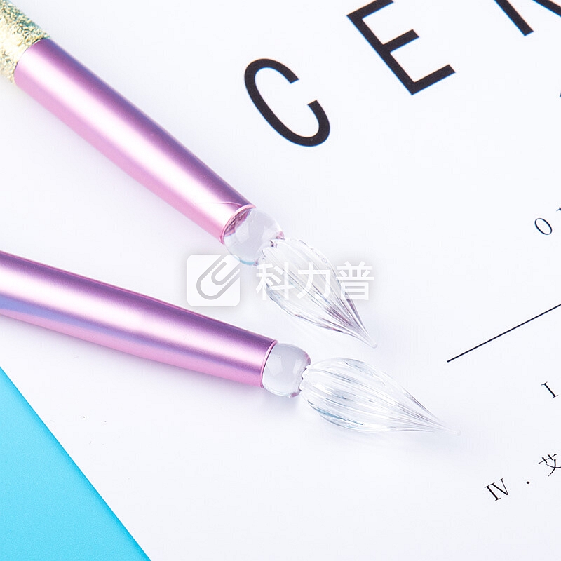 驯良鸽 美人鱼渐变色玻璃笔水晶蘸水笔学生用墨水星空水晶笔Q 美人鱼玻璃笔(哑光)