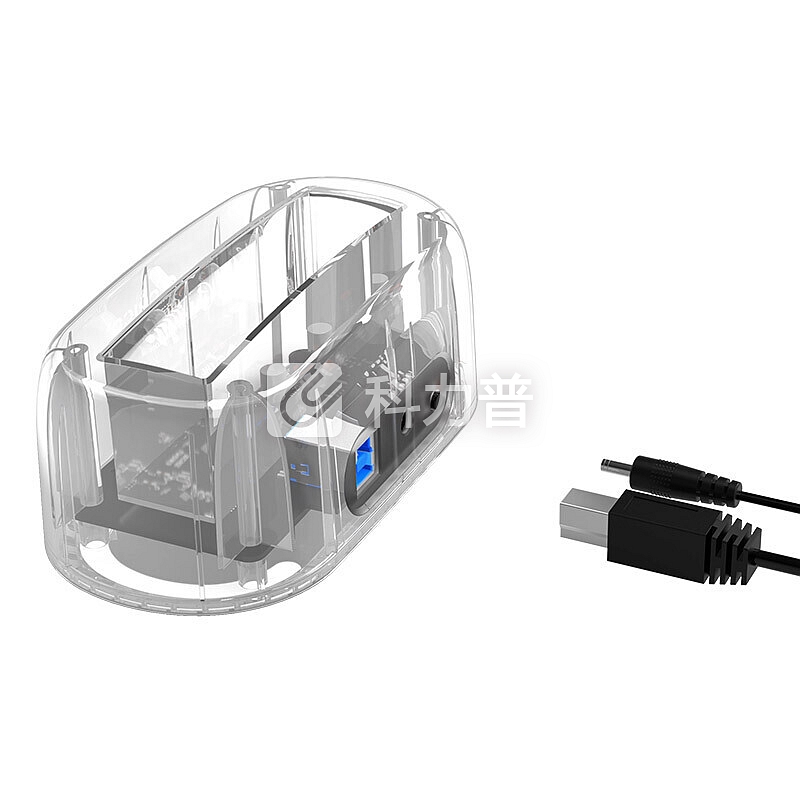 奥睿科(ORICO) 硬盘盒底座3.5/2.5英寸移动盒子全透明笔记本台式固态机械外置壳SATA串口 Type-c版本
