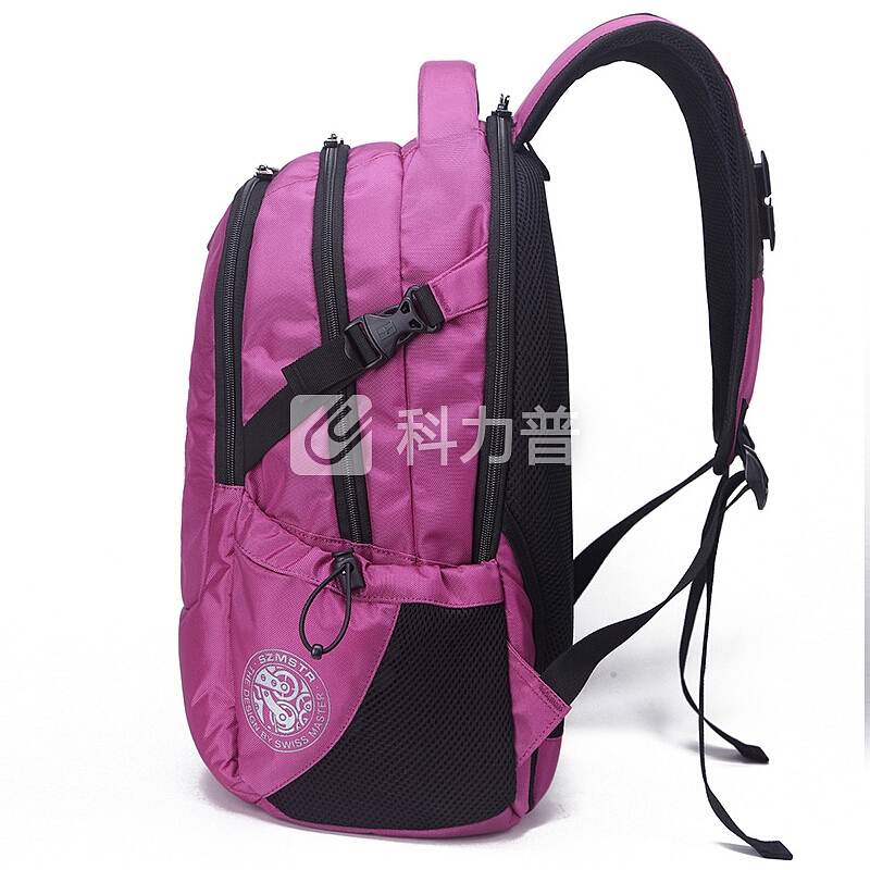 施维茨十字双肩包电脑包旅行包瑞士包中学生书包男女大容量休闲商务旅游轻便防盗15.6寸背包SC81407紫色小号