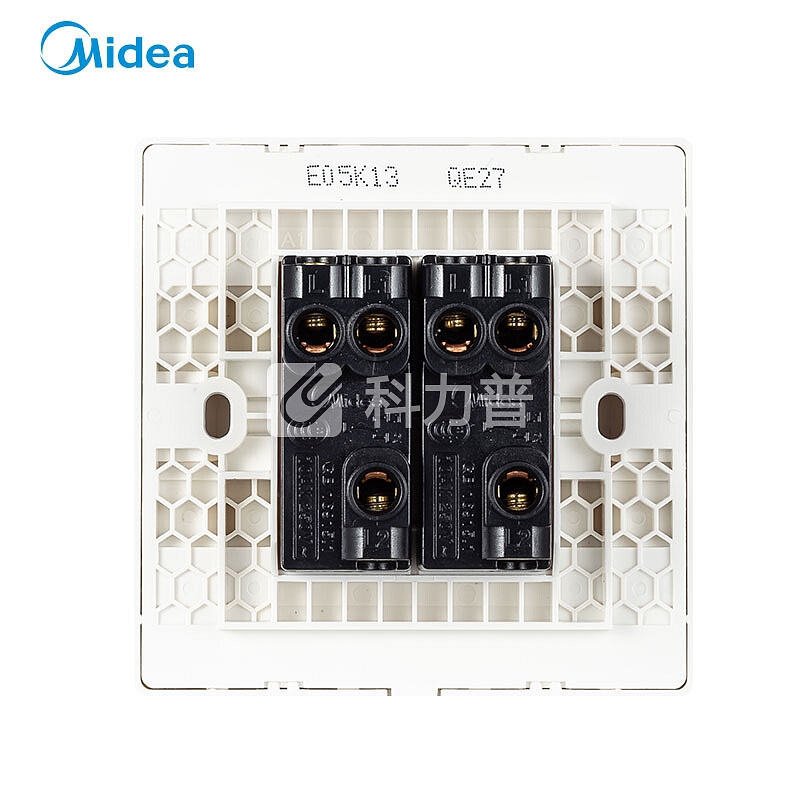 美的(Midea)开关插座电源面板86型一开多控1开一位墙壁家用暗装雅白无边框E05