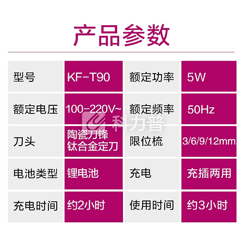康夫 Kangfu 康夫（CONFU）理发器 剃头电推子专业充电式电动成人儿童电推剪KF-T90