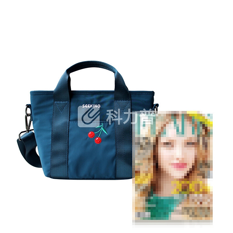 花间公主 花间公主 樱桃刺绣文艺单肩手提斜挎休闲牛津尼龙女包1805TB003蓝色